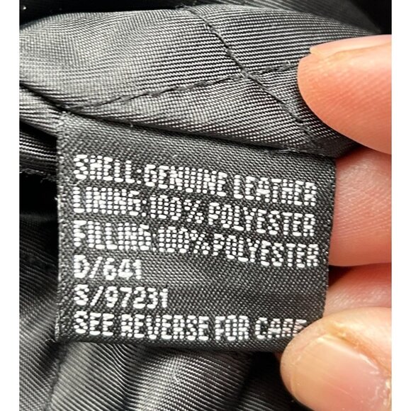 Vtg 90's Y2K Trader Bay Leather Jacket Mens Large Zip Up Grunge Biker Streetwear - Picture 9 of 16